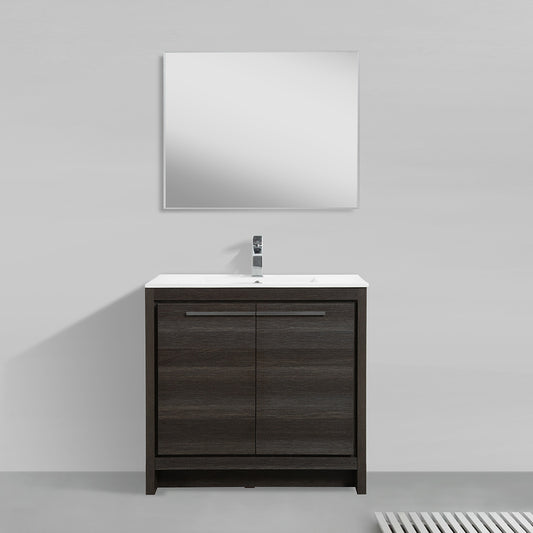 36" V9004 Series Vanity with Ceramic Sink (Charcoal Grey)