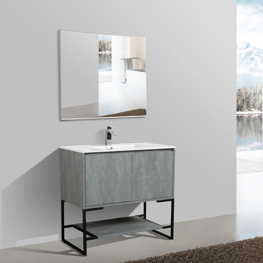 36" V9006 Allen Series Vanity with Ceramic Sink (Cement Grey)