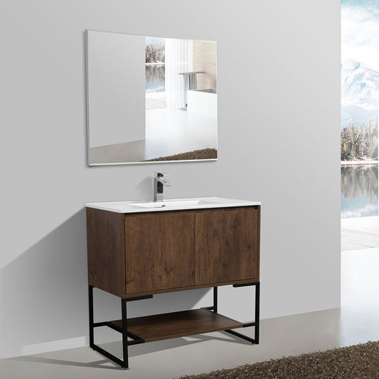 36" V9006 Allen Series Vanity with Ceramic Sink (Rose Wood)
