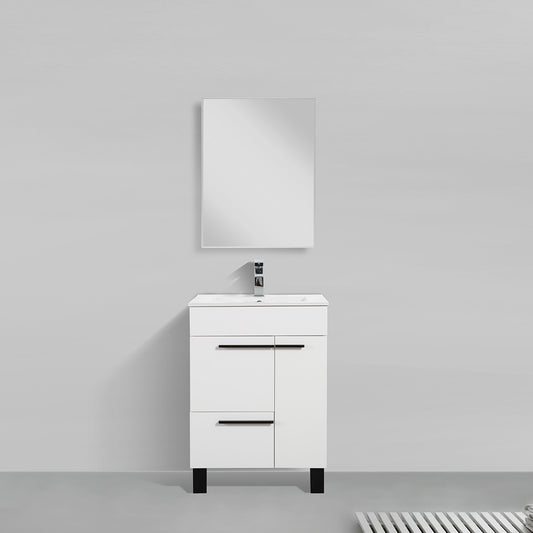 24" V9007 Gill Series Vanity & Ceramic Sink (Glossy White)
