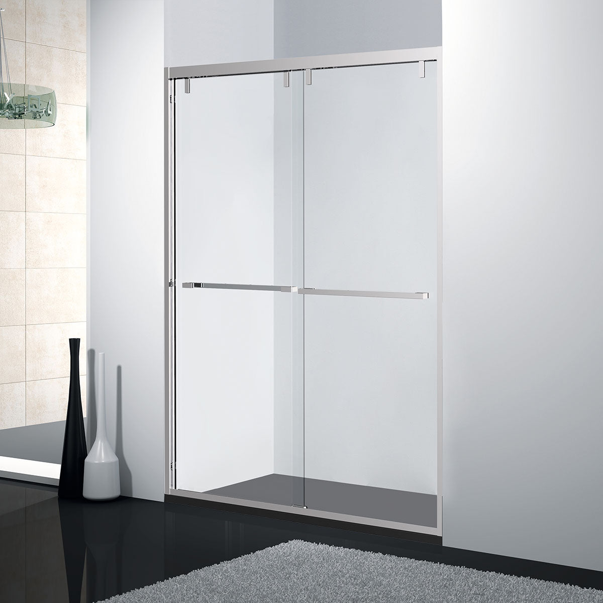 54" AC23 series Shower Door with Klearteck Treatment (3/8" Thickness) (Chrome)