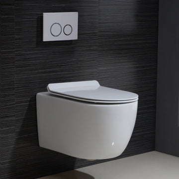 Wall Hung Toilet 1.1/1.6 GPF Dual Flush Elongated Wall Hung Toilet with In-Wall Tank and Carrier System SKU:K-0707W