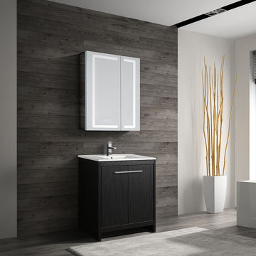 30" V9004 Series Vanity with Ceramic Sink (Charcoal Grey)