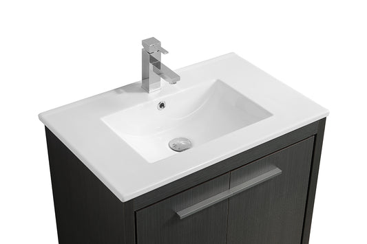 30" V9004 Series Vanity with Ceramic Sink (Charcoal Grey)