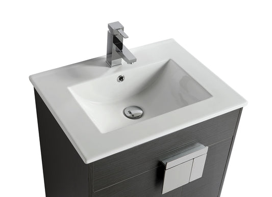 24" Vanity with Ceramic Sink / (Charcoal Grey) V9003 Series