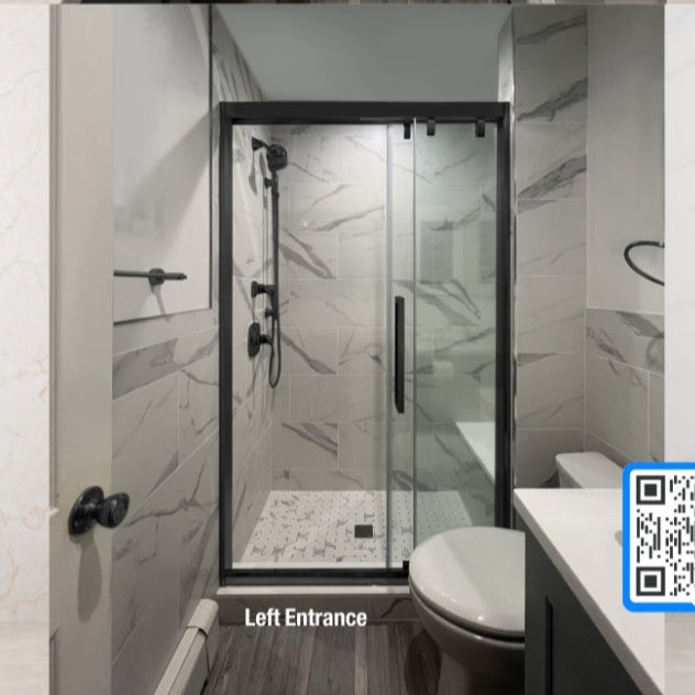 38" Monaco Sliding Shower Door (5/16" thickness) (3 Panels) (Matte Black)