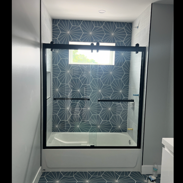 GBY22 Owen Bypass Tub Door 60"-72"w x 62"h (Chrome, Brushed Nickel, Matte Black)