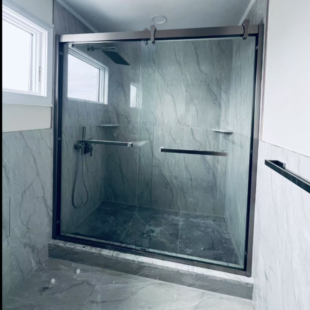48-72"w x 78"/62"H GBY22 Owen Bypass Series Shower Door with Klearteck Treatment (3/8" Thickness) (Chrome, Brushed Nickel, Matte Black)
