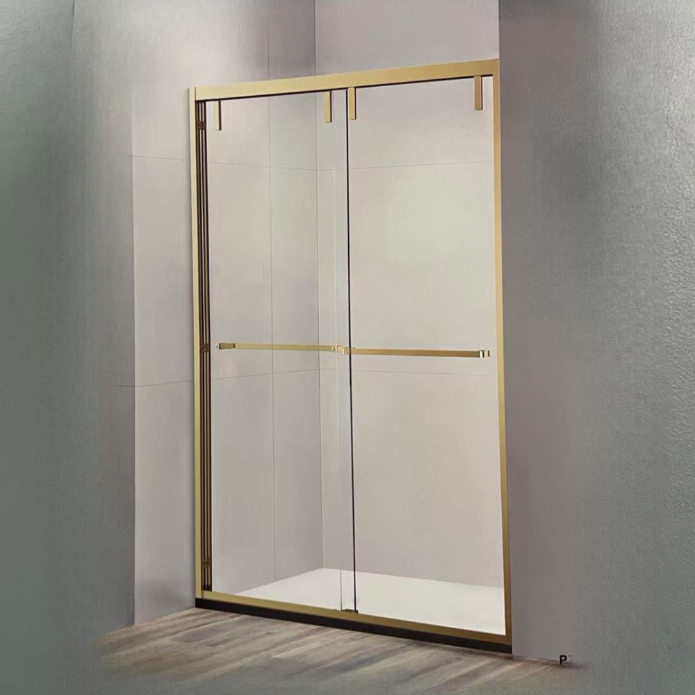 LOW PRICE DIS AC23 Bypass Tub Door with Klearteck Treatment (3/8" Thickness) (Brushed Gold)