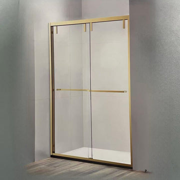 LOW PRICE DIS AC23 Bypass Tub Door with Klearteck Treatment (3/8" Thickness) (Brushed Gold)