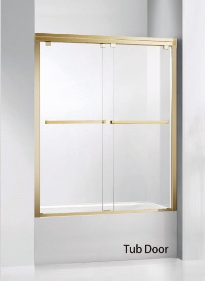 60" Bypass Tub Door with Klearteck Treatment (5/16" Thickness) (Brushed Gold) ASD  Series