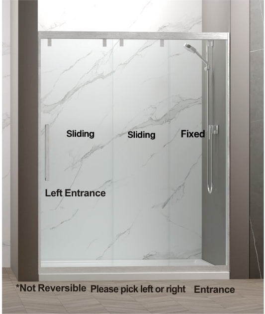 46" Monaco Maximize your small bathroom space with ease and style with our sliding shower door( Chrome)  Monaco Series