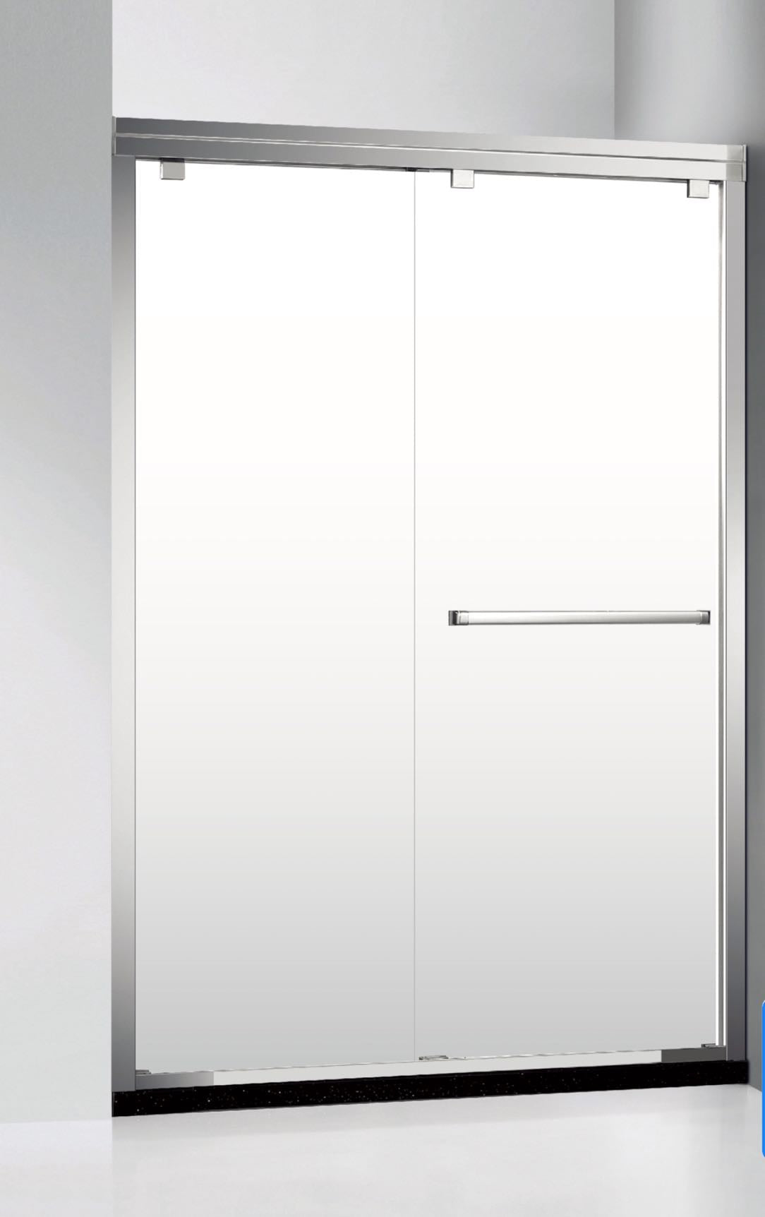 54" Frosted  ASD Series Bypass Shower Door (5/16" Thickness) Low Ceiling 72" (Silver /Chrome) Privacy