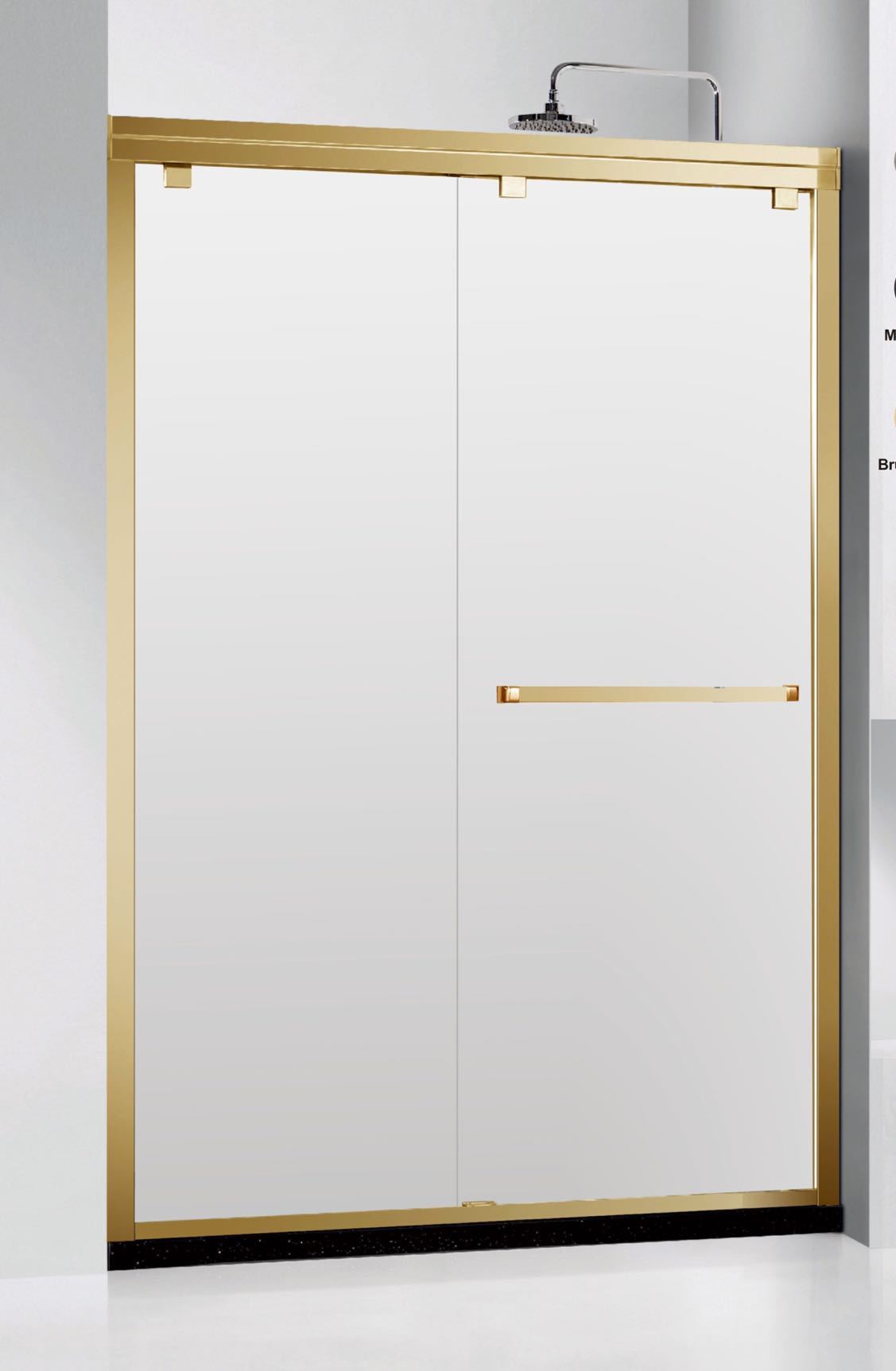60" Frosted ASD Series Bypass Shower Door (5/16" Thickness) (Brushed Gold) Privacy
