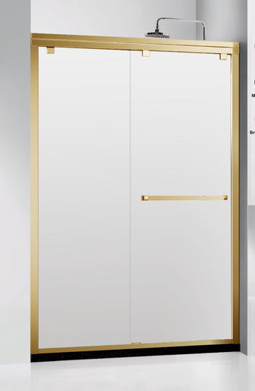54" Frosted ASD Series Bypass Shower Door (5/16" Thickness) (Brushed Gold) Privacy