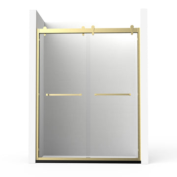 *NEW COLOR 60" GBY22 Owen Bypass Series Shower Door with Klearteck Treatment (3/8" Thickness) (Brushed Gold))