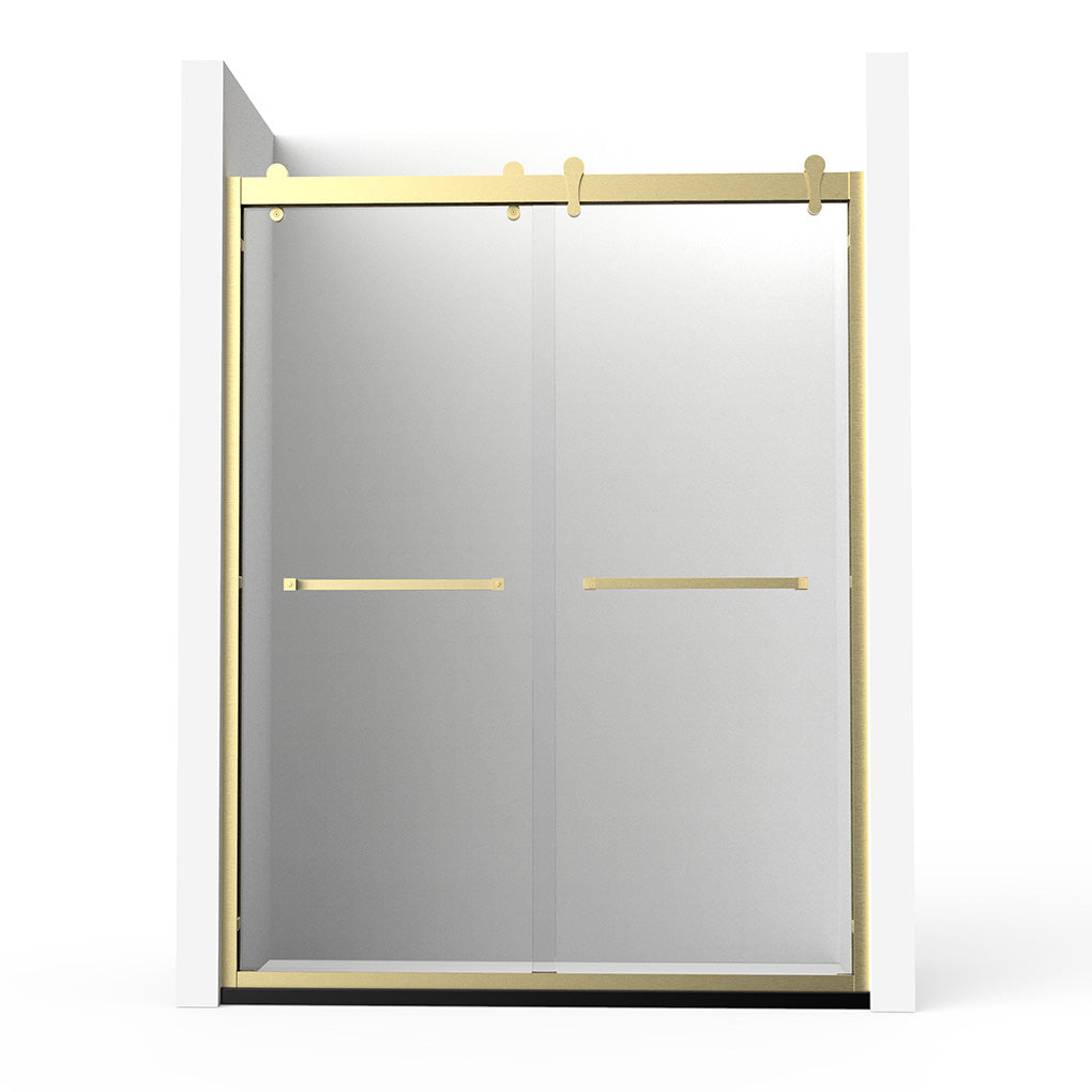 *NEW COLOR 66" GBY22 Owen Bypass Series Shower Door with Klearteck Treatment (3/8" Thickness) (Brushed Gold))