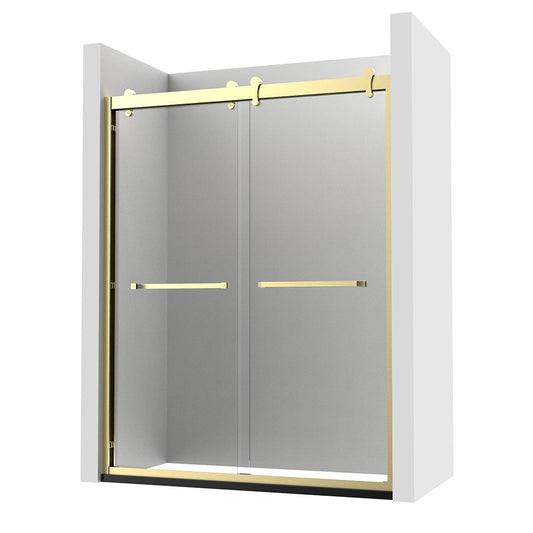 *NEW COLOR 48" GBY22 Owen Bypass Series Shower Door with Klearteck Treatment (3/8" Thickness) (Brushed Gold)