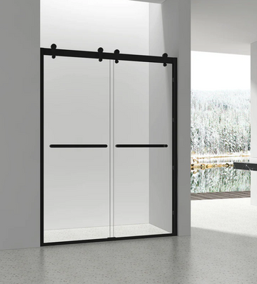 *NEW COLOR 72" GBY22 Owen Bypass Series Shower Door with Klearteck Treatment (3/8" Thickness) (Matte Black)