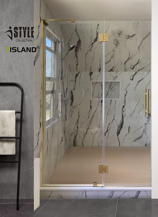 2PC Miko Hinge on Glass (Brushed Gold)