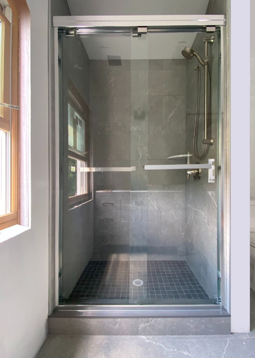 60" ASD Series Bypass Shower Door with Klearteck Treatment (5/16" Thickness) Low Ceiling 72" (Silver /Chrome)