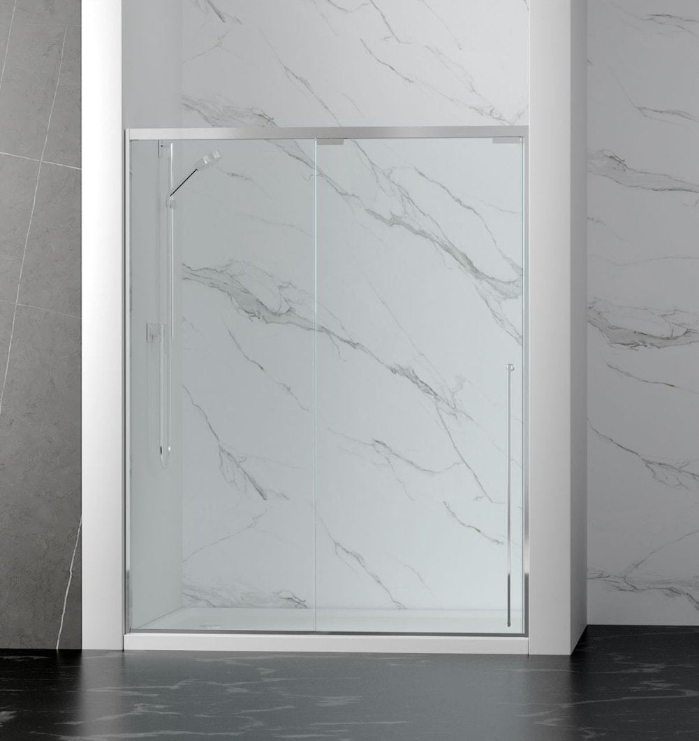 NEW LOW PRICE 60" Karina Series Minimalist Shower Door with a Single Sliding Door Chrome