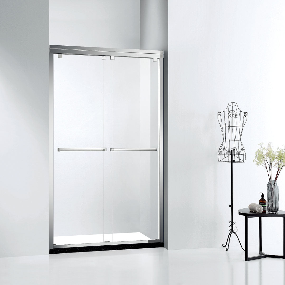 72" ASD Series Bypass66" Shower Door with Klearteck Treatment (5/16" Thickness) Low Ceiling 72" (Silver /Chrome)