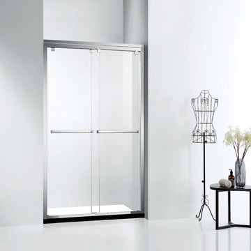 48" ASD Series Bypass66" Shower Door with Klearteck Treatment (5/16" Thickness) Low Ceiling 72" (Silver /Chrome)
