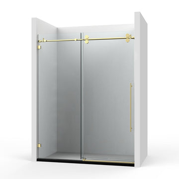 48" BH Series Frameless Single Sliding Shower Door (Brushed Gold)