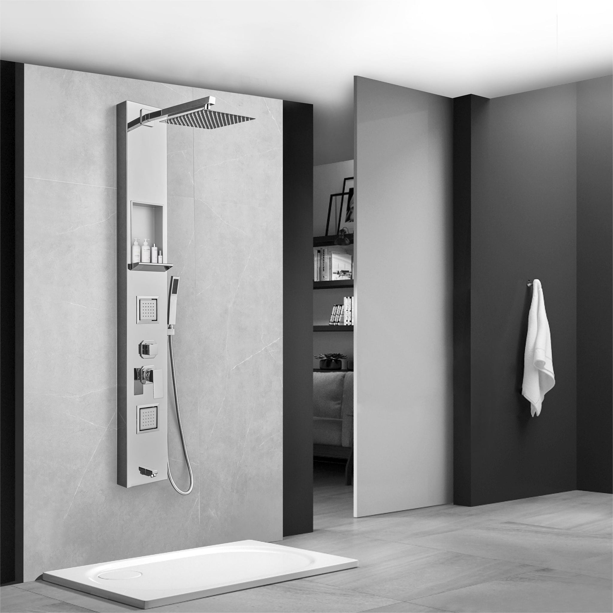 NEW ARRIVAL SP-5676C Stainless Steel Shower Panel (Chrome)