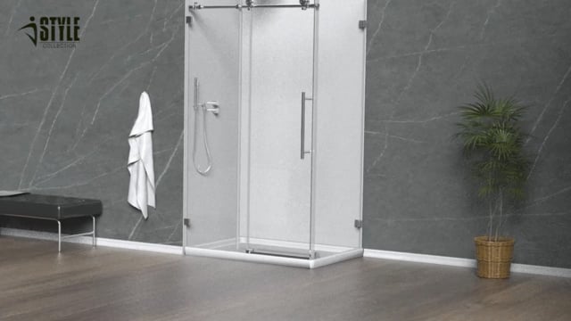 60 Single Sliding Shower Door with Klearteck Treatment (3/8 Thickness)  (Brushed Nickel) BH Bill Frameless
