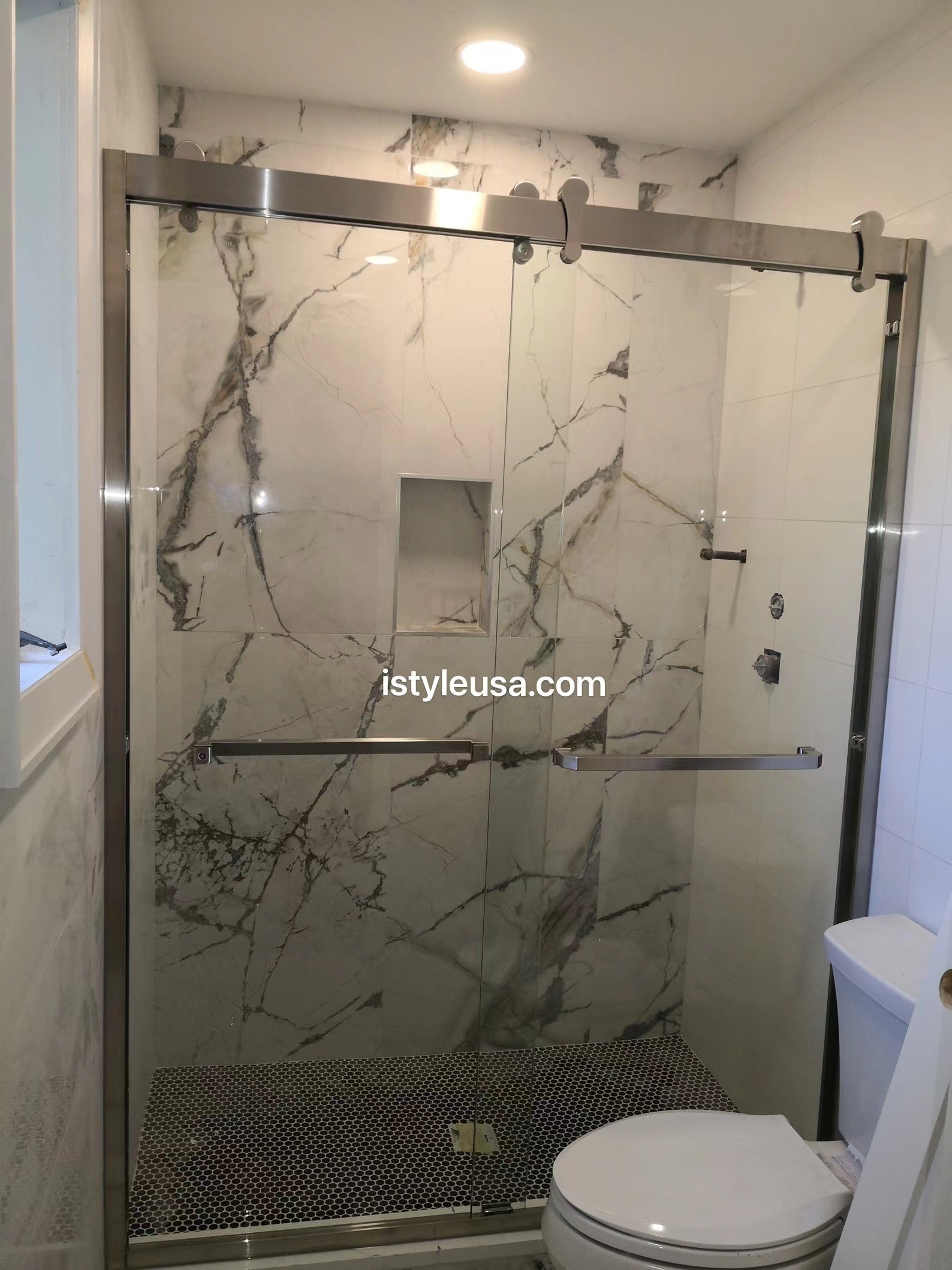 48"  Shower Door with Klearteck Treatment (3/8" Thickness) (Chrome )GBY22 Owen Bypass Series - iStyle Bath