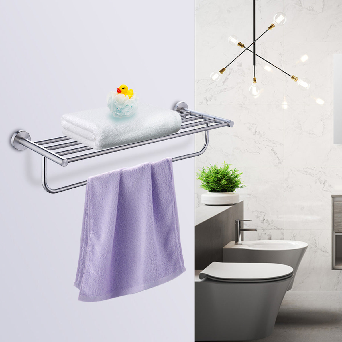 Chrome bath towel discount rack