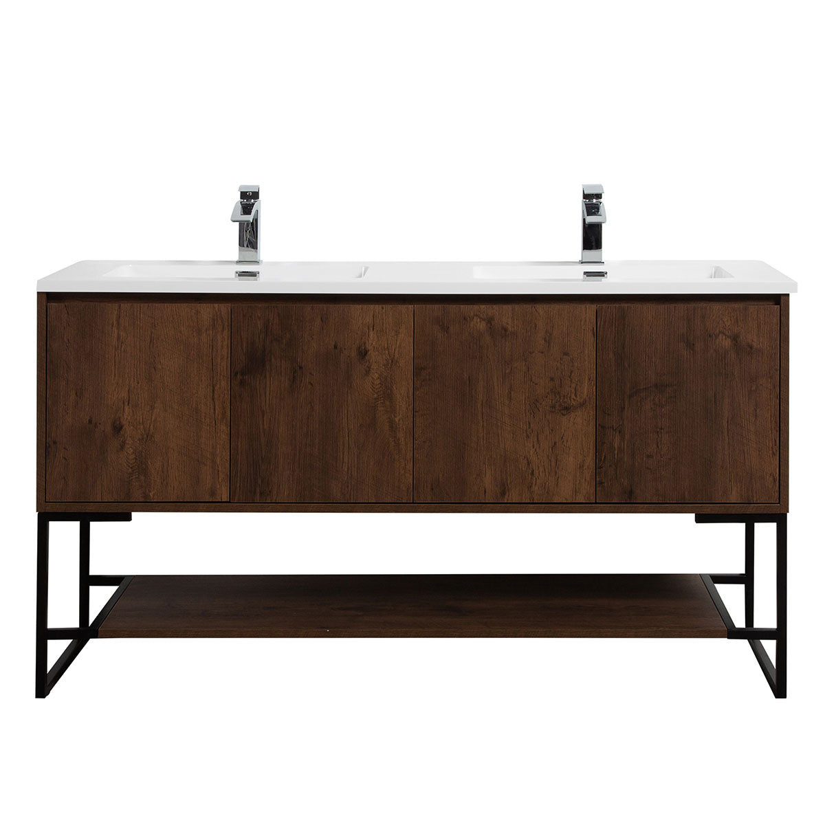 60" Allen Vanity & Resin Sink (Rose Wood) V9006 Series - iStyle Bath