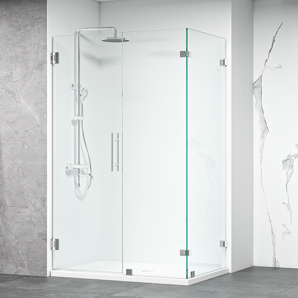 Miko's Hinges on Wall Shower Enclosure Chrome