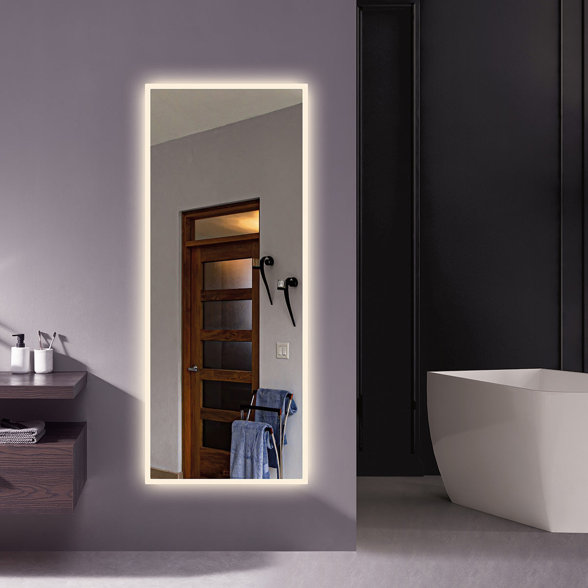 63" LED Mirror 63"H x 25-3/5"W Dressing Series - iStyle Bath