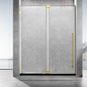 AH01 Diana Frameless Swing Shower Door with Klearteck Treatment (Fixed 3/8" & Swing 5/16" Thickness) (Brushed Gold)