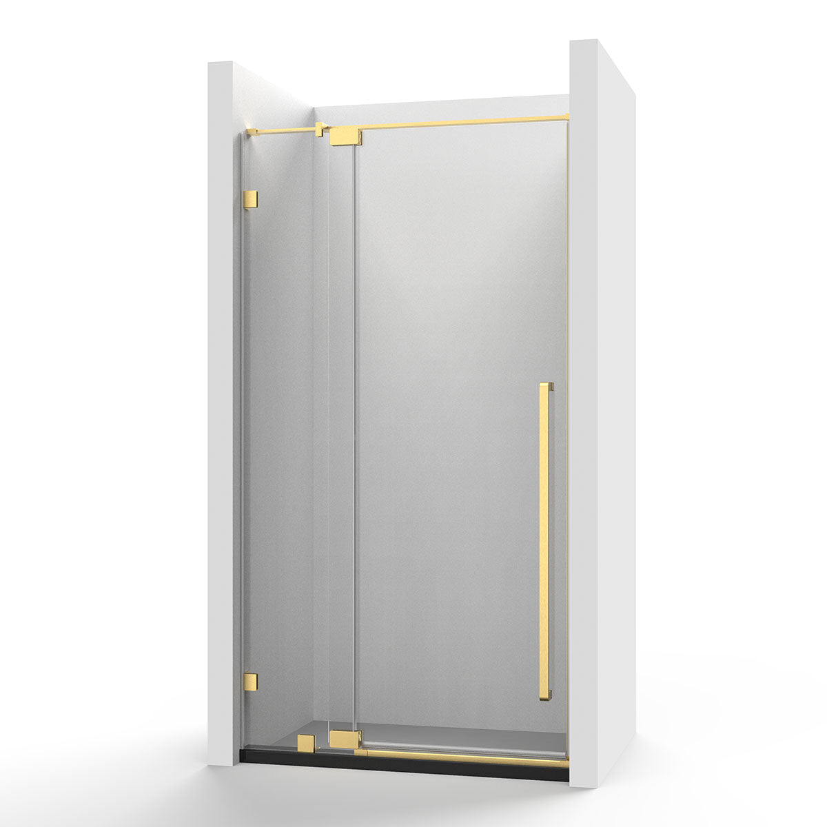 36" Frameless Swing Shower Door with Klearteck Treatment (Brushed Gold) AH01 Series - iStyle Bath