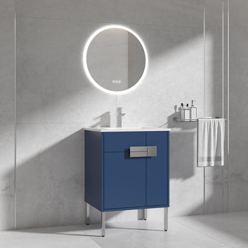 24" Vanity & Ceramic Sink (Matte Blue)  V9010 Series - iStyle Bath