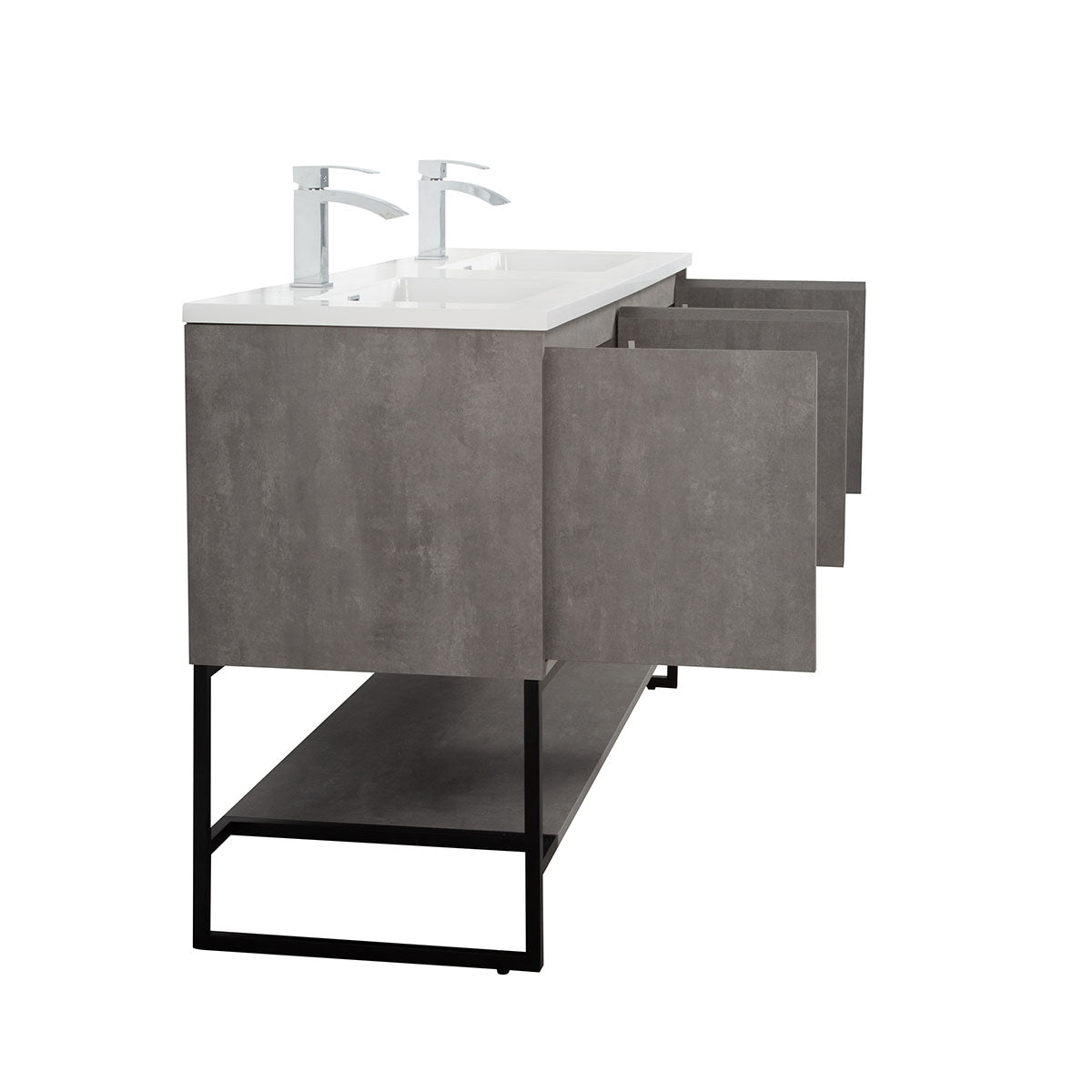 60" Allen Vanity & Resin Sink (Cement Grey) V9006 Series - iStyle Bath