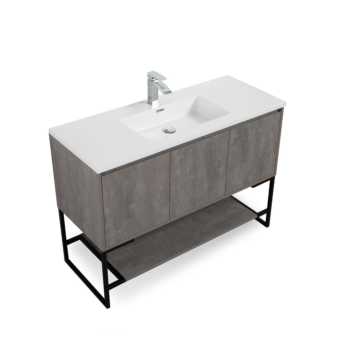 48" Allen Vanity &  Resin Sink (Cement Grey) V9006 Series - iStyle Bath