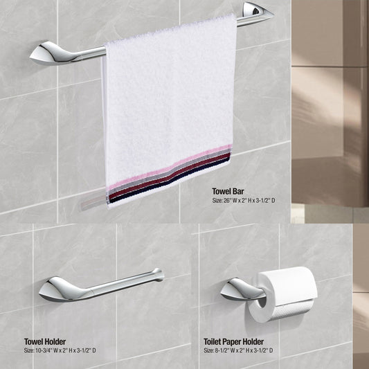 4 Piece Towel Bar Set Bath Accessories Bathroom Hardware Set Brushed Nickel