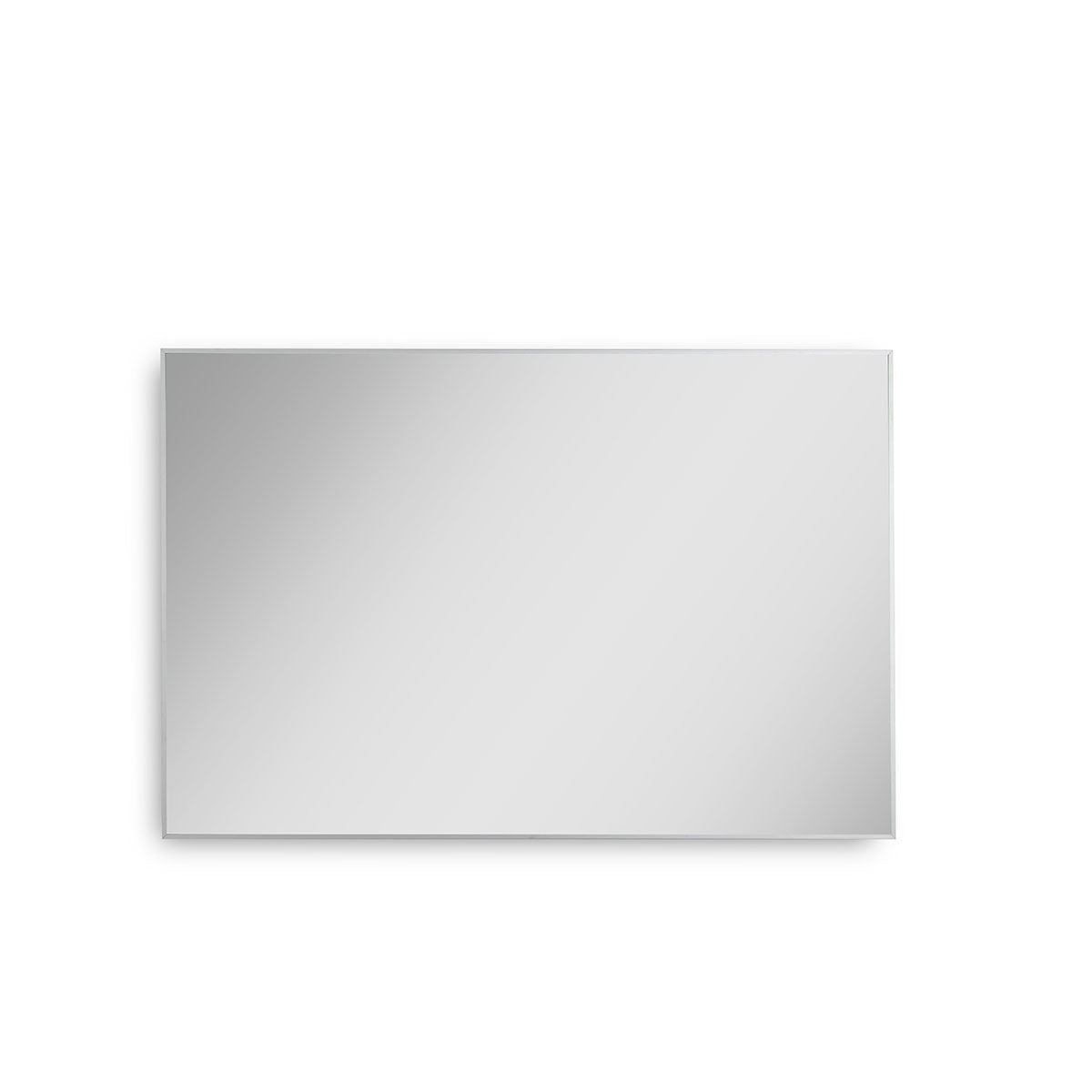 48"w x 32"h Aluminum Rectangle Bathroom Wall Mirror (Silver) - iStyle Bath