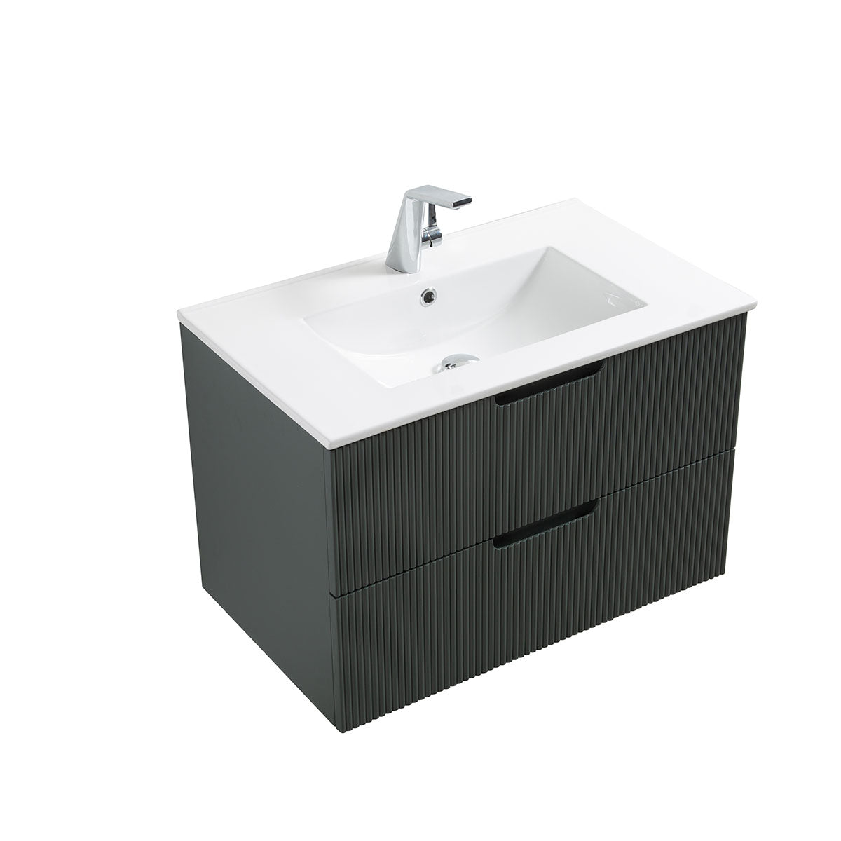 30" Sylvia Wall Hung Vanity & Ceramic Sink (Ash Green) V9018 Series - iStyle Bath
