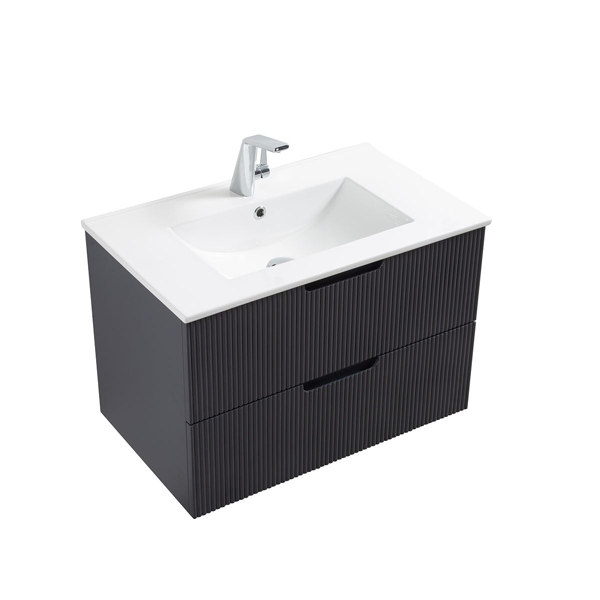 30" Sylvia Wall Hung Vanity & Ceramic Sink (Granny Grey) V9018 Series - iStyle Bath