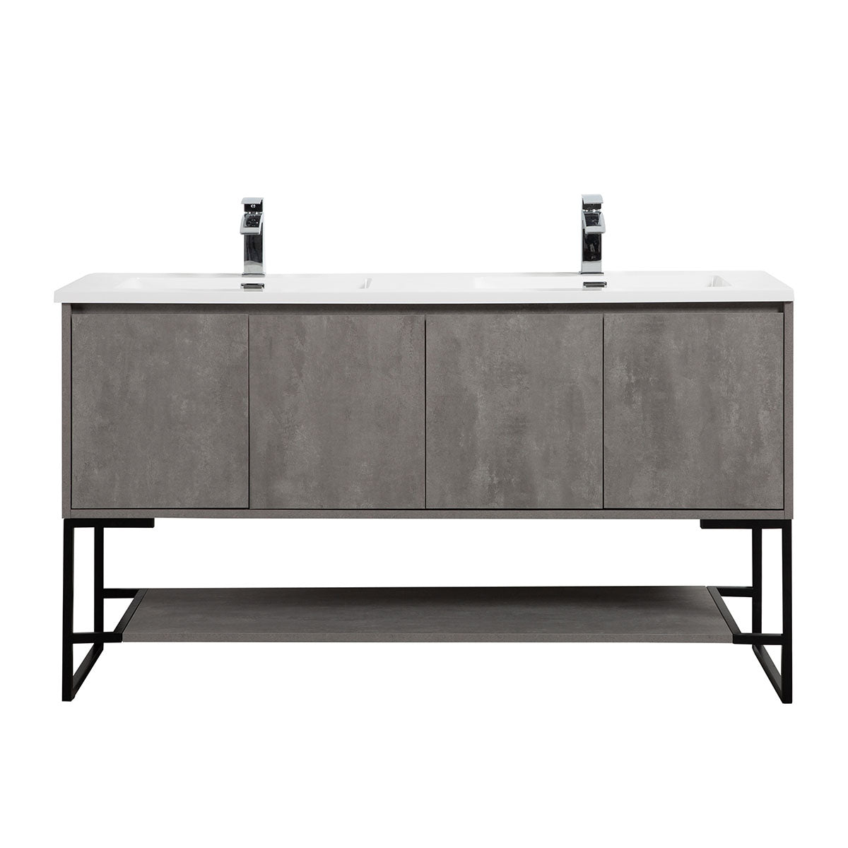 60" Allen Vanity & Resin Sink (Cement Grey) V9006 Series - iStyle Bath