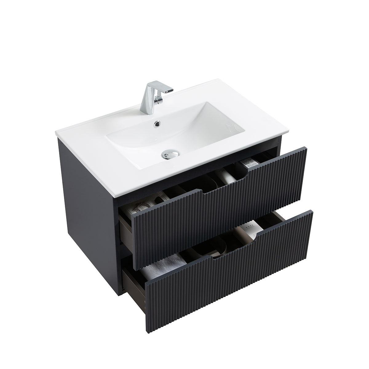 30" Sylvia Wall Hung Vanity & Ceramic Sink (Granny Grey) V9018 Series - iStyle Bath