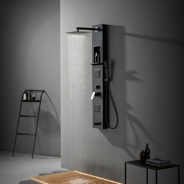SP-5676MB Stainless Steel Shower Panel (Matte Black) - iStyle Bath