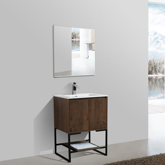24" V9006 Allen Series Vanity with Ceramic Sink (Rose Wood)