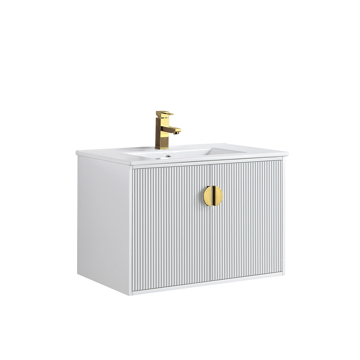 30" Wall Hung Vanity & Ceramic Sink (Glossy White） V9012 Series - iStyle Bath